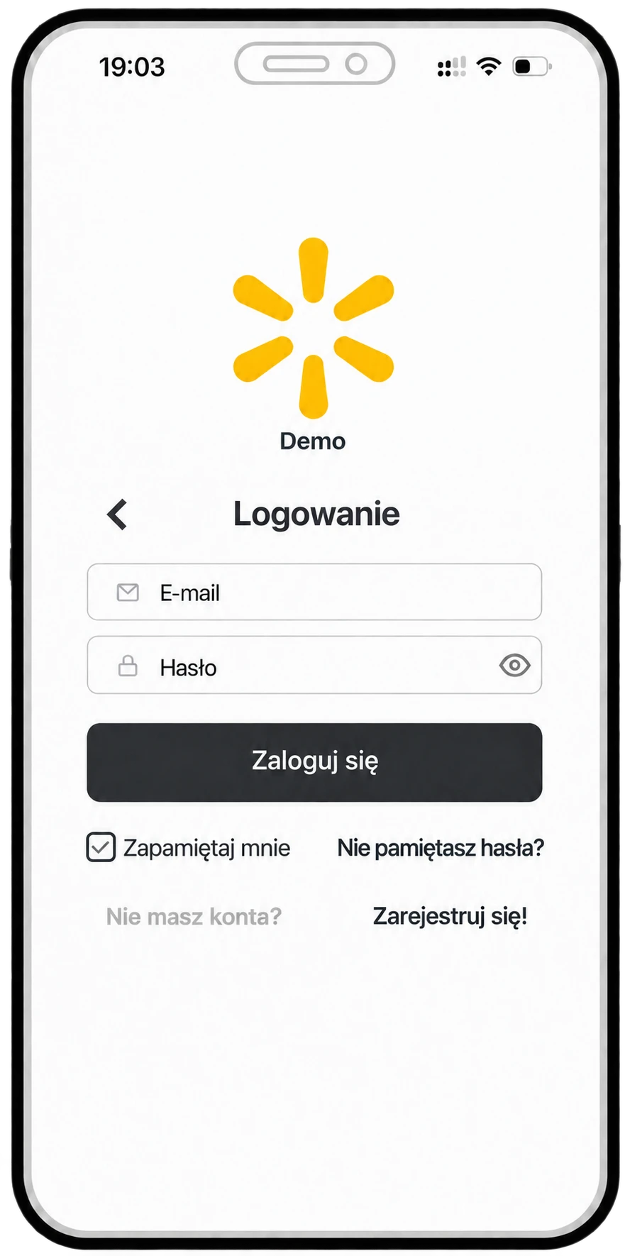 Logowanie do społeczności w aplikacji mobilnej